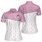 Custom Women's Bowling Shirt, Custom Ladies Bowling Polo Shirts, Custom White And Pink Bowling Polo Shirt For Women BE0018