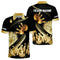 Custom Black And Gold Team Bowling Polo Shirt For Men, Custom Bowling Shirt BE0023